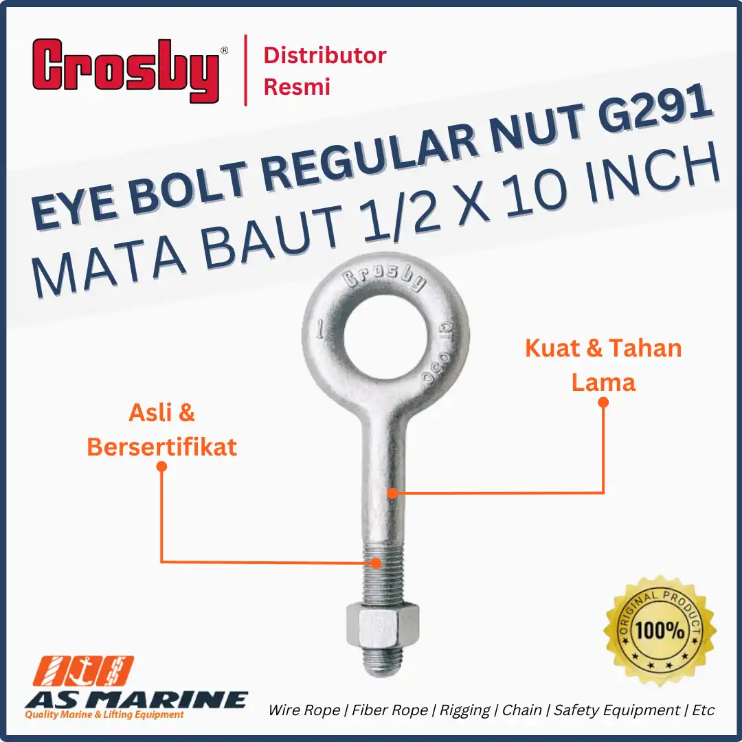 crosby usa eye bolt atau mata baut g291 general nut 1/2 x 10 inch